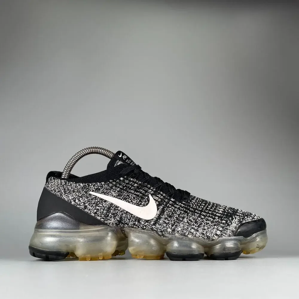 Nike Air VaporMax Flyknit 3 Women's 8.5 'Oreo' Black White Running Sneaker Shoes